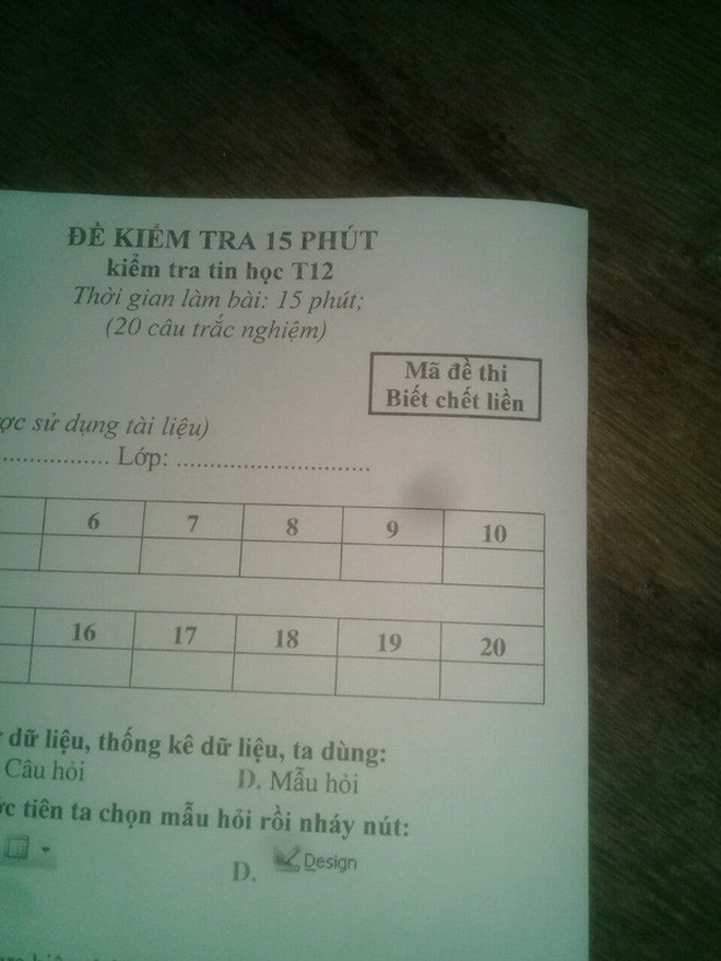 Đặt mã đề toàn hỏi chấm với chấm than, giáo viên khiến học sinh khóc thét” không biết tìm đồng bọn cùng đề kiểu gì-4