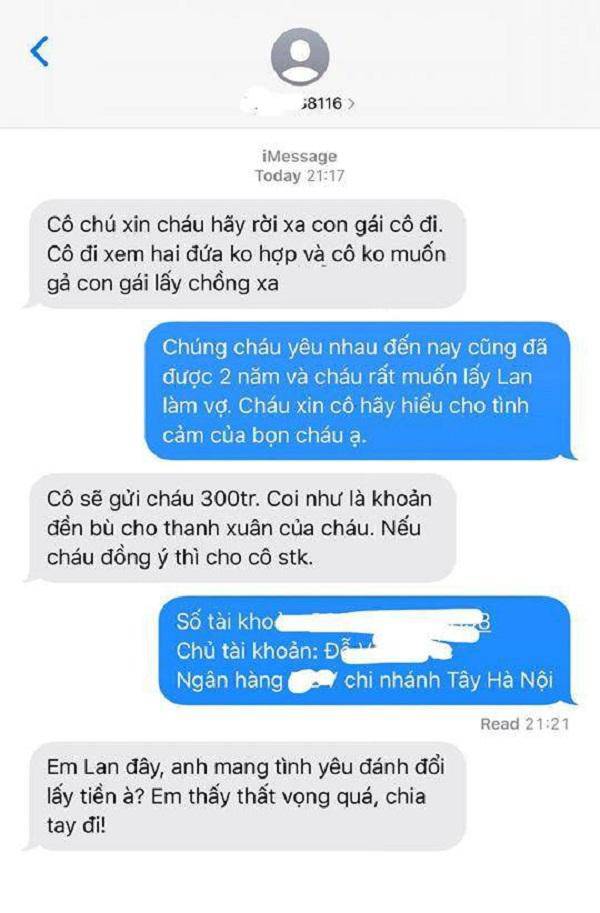 Vội vàng đồng ý chia tay để lấy 300 triệu từ mẹ người yêu, chàng trai nhận cái kết đắng-1