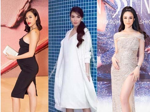 Bầu bí vượt mặt, loạt mỹ nhân Việt vẫn không từ bỏ đôi cao gót nhọn hoắt đầy rủi ro