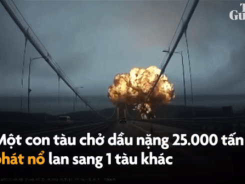 Khoảnh khắc tàu chở dầu phát nổ ở Hàn Quốc, tạo ra quả cầu lửa