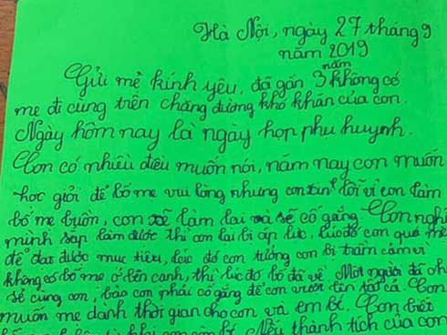 Xúc động bức thư xin lỗi của người mẹ nghèo gửi cô giáo vì con trai nghỉ học 3 ngày không phép-3