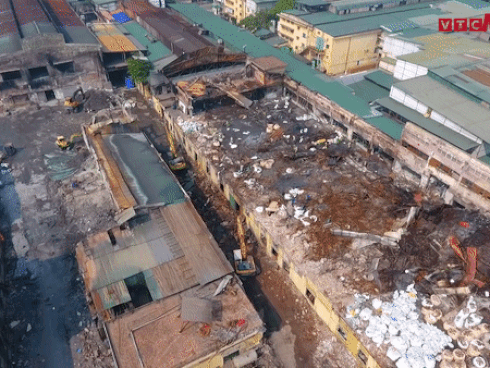 Video: Hiện trường cháy Công ty Rạng Đông sau nửa tháng dọn dẹp nhìn từ flycam