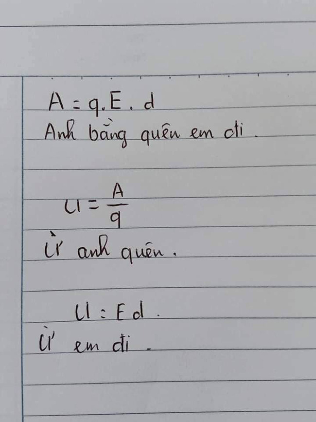 Cười bò với cách ghi nhớ công thức vật lý, phải công nhận học sinh thời nay quá sáng tạo-1