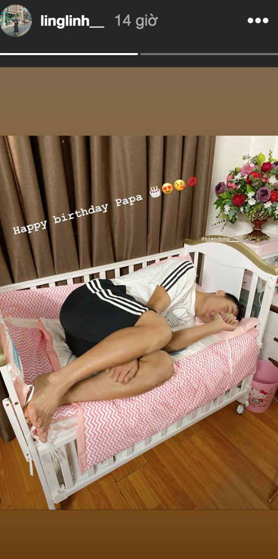 Bà xã Bùi Tiến Dũng vô tình để lộ giới tính của em bé trong bụng qua lời chúc mừng sinh nhật chồng?-1