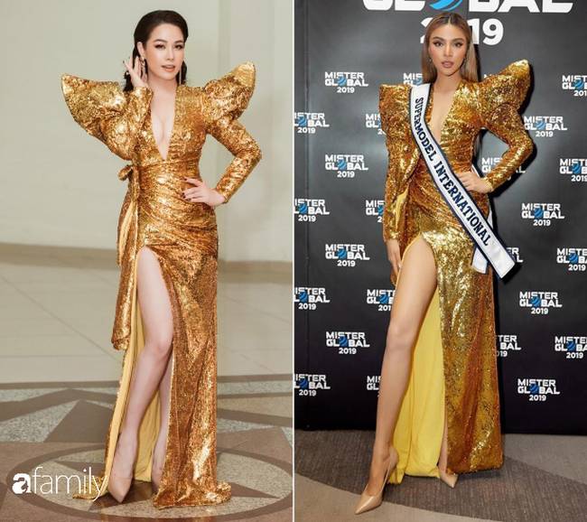 Kém 12cm chiều cao, Nhật Kim Anh cũng chẳng kém đẹp so với Siêu mẫu quốc tế Khả Trang khi cùng diện đầm lộng lẫy-6