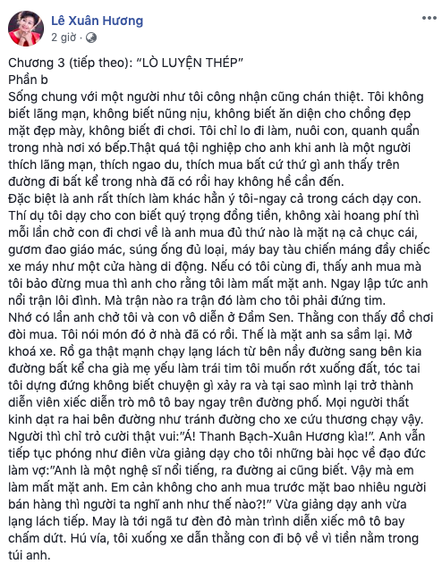 NS Xuân Hương xuất bản chương 4 tiết lộ chuyện giữa MC Thanh Bạch và anh thợ cắt tóc, từng bị chồng cũ tuyên bố: Tôi lấy em để làm bức bình phong-1