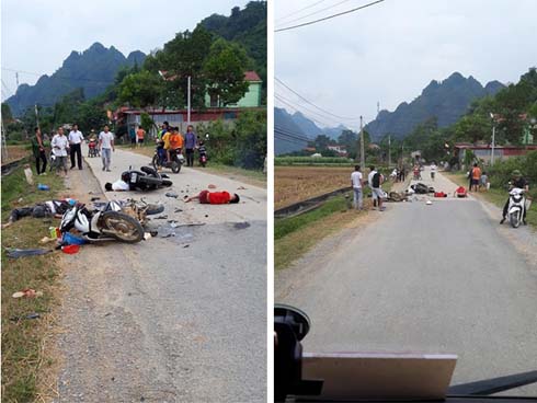 Nam thanh niên lạng lách liên tục rồi ngã trước đầu ôtô-1