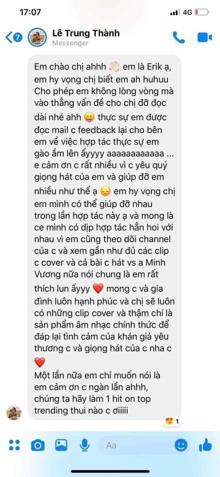 Từ tung tin nhắn nhạy cảm với Erik đến ồn ào tố Đức Phúc vô ơn: Cô gái cover Hương Ly mới debut đã đầy phốt”-5