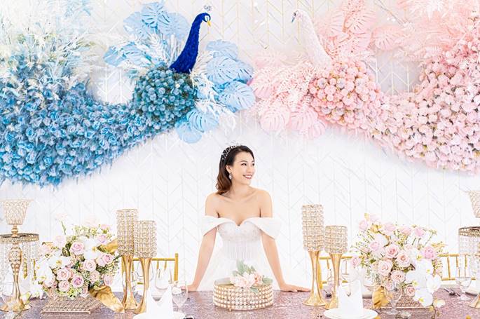 Á hậu Hoàng Oanh diện váy cưới, tiết lộ đám cưới trong mơ-5