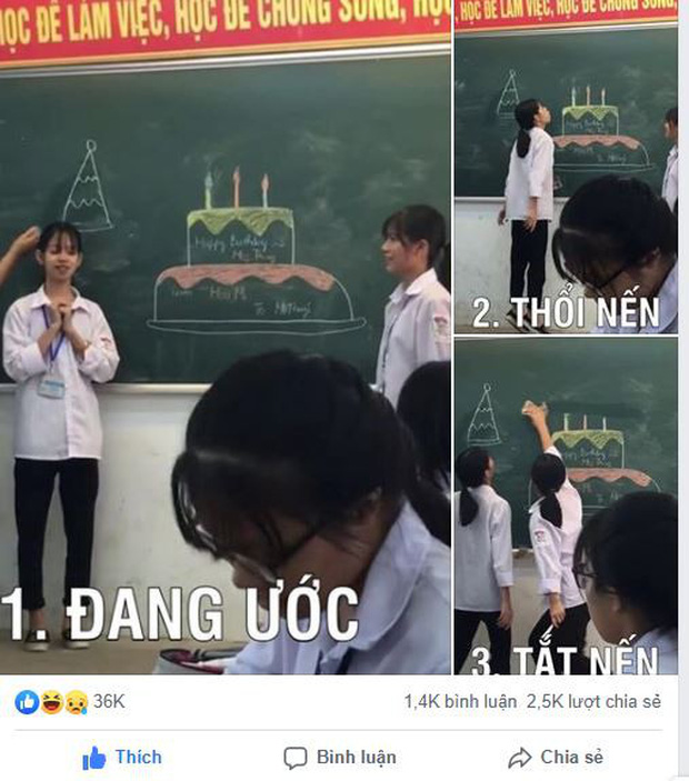 Bật cười trước cách mừng sinh nhật của học sinh: Kinh tế eo hẹp nên chỉ cần lớp có tâm vẽ là vẽ được bữa tiệc hoành tráng-1