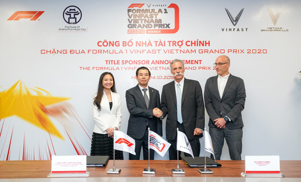 VinFast là nhà tài trợ chính của chặng đua Công thức 1 Việt Nam-2