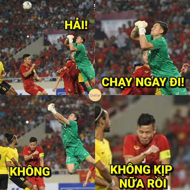 Văn Lâm phá bóng dũng cảm nhưng Duy Mạnh lại nhắn nhủ đừng đấm em-2