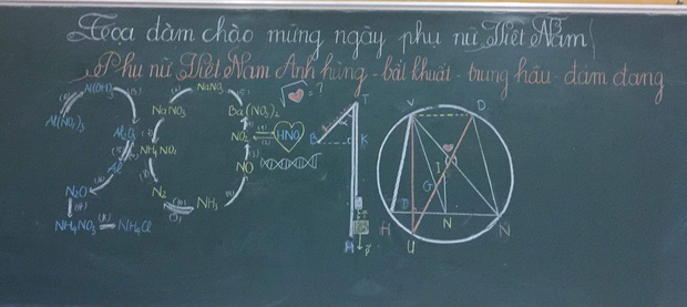 Lớp học thiết kế background chào mừng ngày 20/10 cực đỉnh, chỉ ai có IQ cao như dân khối chuyên Tự nhiên mới có thể nghĩ ra-1