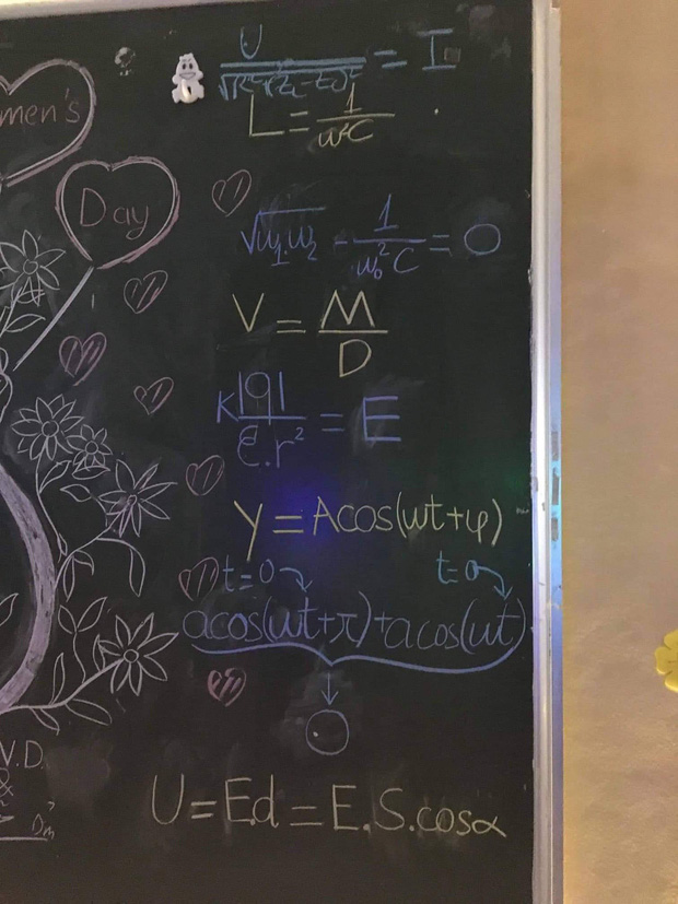 Lớp học thiết kế background chào mừng ngày 20/10 cực đỉnh, chỉ ai có IQ cao như dân khối chuyên Tự nhiên mới có thể nghĩ ra-2