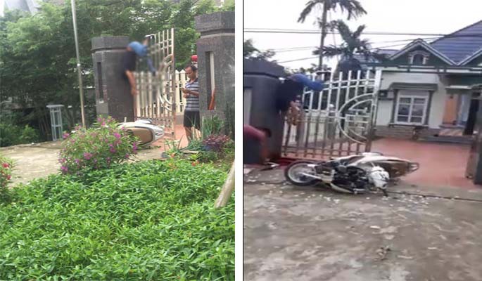 Phóng xe tông trụ cổng, người đàn ông thiệt mạng treo lơ lửng trên cổng cao hơn 2m-1