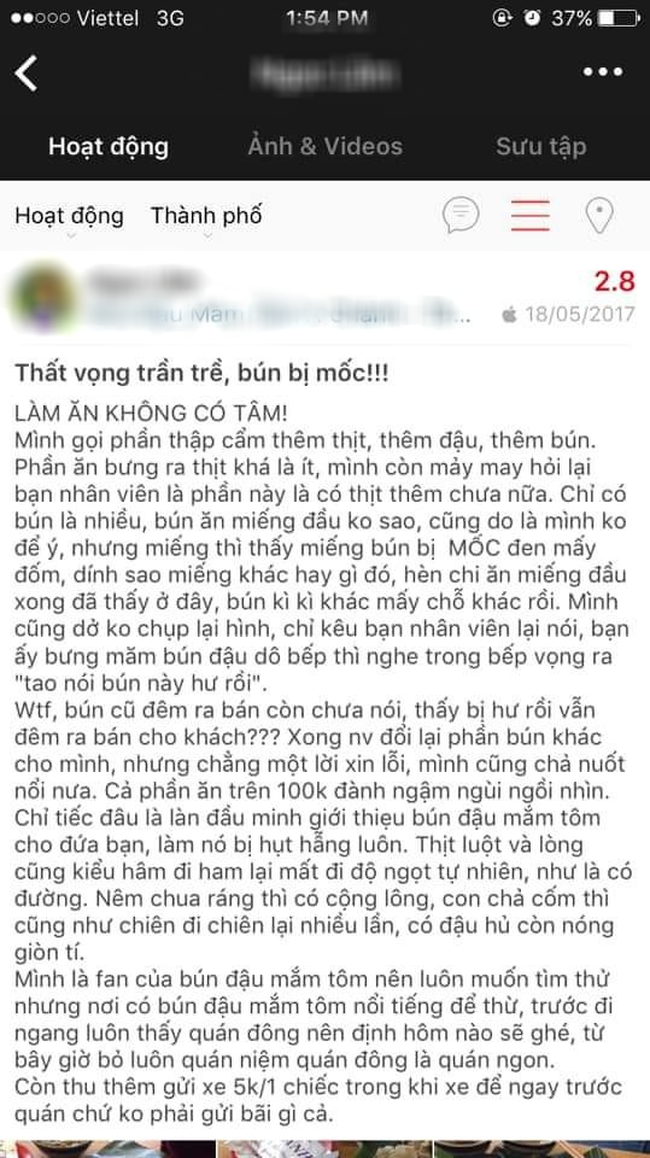 Đi ăn quán bún đậu nức tiếng ở Bình Thạnh, cô gái tá hỏa khi phát hiện bún mốc, nhưng phản hồi sau đó của cư dân mạng mới khiến nhiều người kinh hãi-6