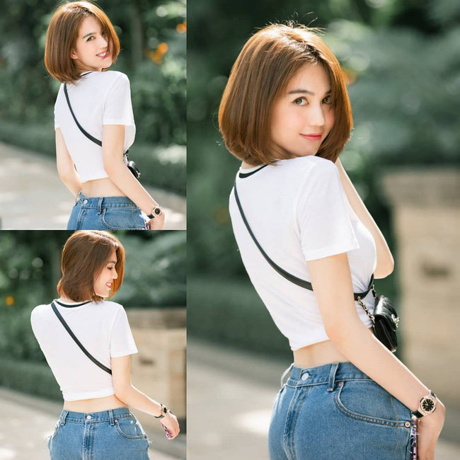 Khoe quần jeans trước sau như một, tưởng không ai dám mặc hóa ra Ngọc Trinh lại đụng hàng với cô em chân siêu dài nhà Kim-2