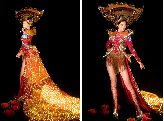 Kiều Loan mang Hội An đến Hoa hậu Hòa Bình, bật mí về chiếc váy được đính 2 nghìn bóng đèn và hơn 40 nghìn viên pha lê-2