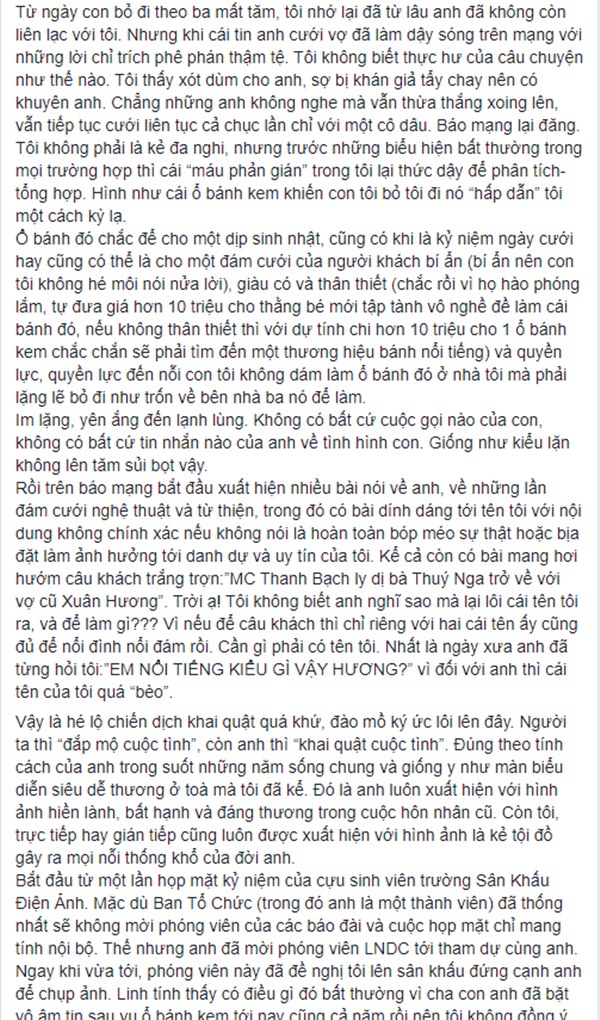 NS Xuân Hương tung chương cuối tự truyện về Thanh Bạch: Anh đã liên tục dùng những đòn tấn công đê tiện nhằm triệt đường sống của tôi-8