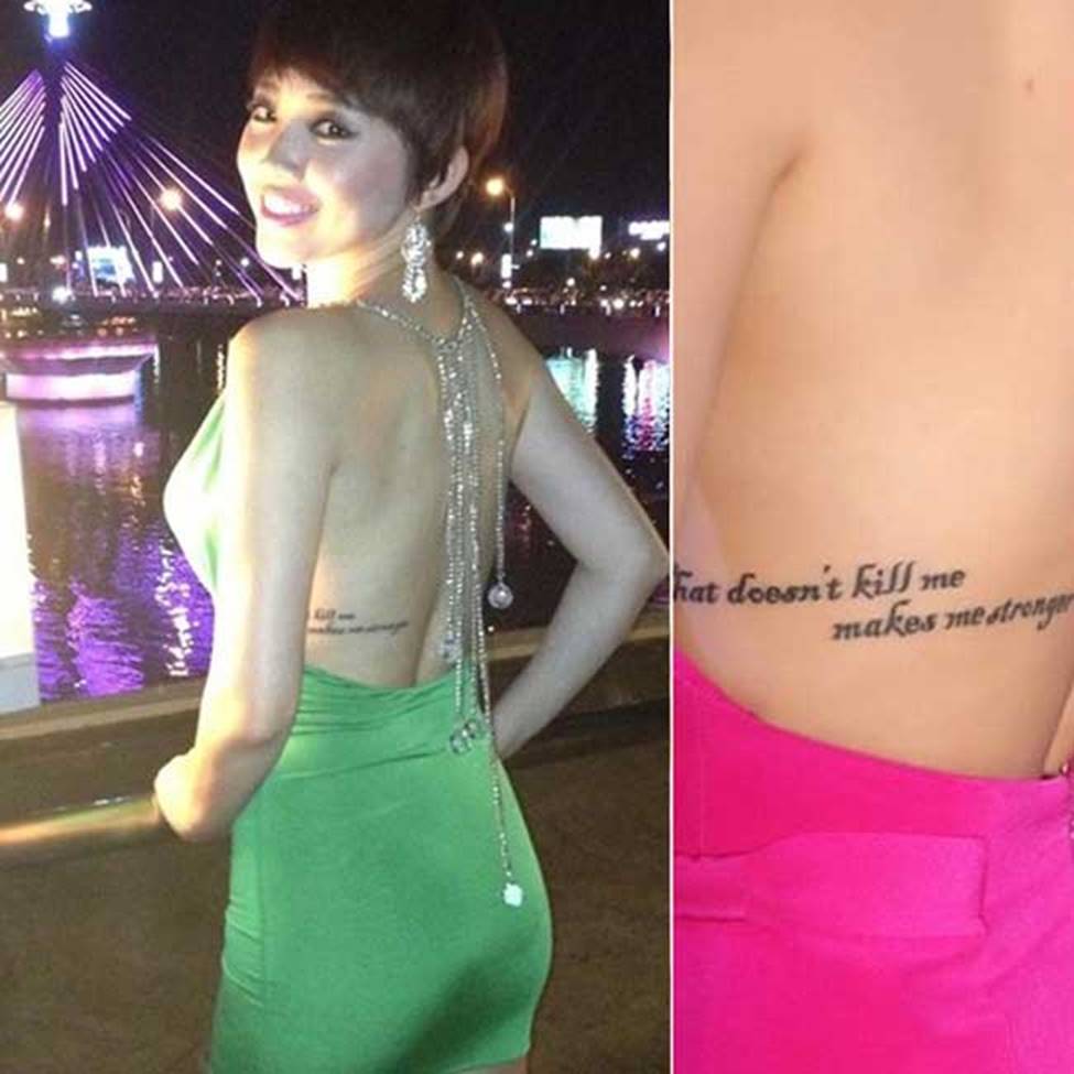 Hình xăm hiểm hóc nơi lườn, hông của Hòa Minzy, Bảo Anh... gây tò mò-7