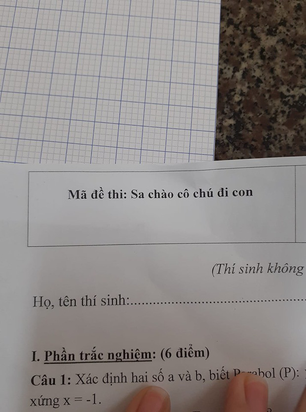 Bắt trend nhanh như giáo viên dạy Toán vậy, đặt mã đề: Sa chào cô chú đi con khiến học trò được phen cười bò-1