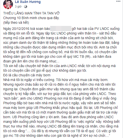 Tưởng đã hồi kết nhưng hoá ra vẫn chưa hết, NS Xuân Hương tiếp tục đăng đàn chuyện MC Thanh Bạch dùng chiêu để hạ bệ danh tiếng mình-4