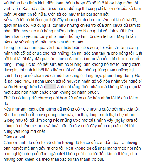 Tưởng đã hồi kết nhưng hoá ra vẫn chưa hết, NS Xuân Hương tiếp tục đăng đàn chuyện MC Thanh Bạch dùng chiêu để hạ bệ danh tiếng mình-6