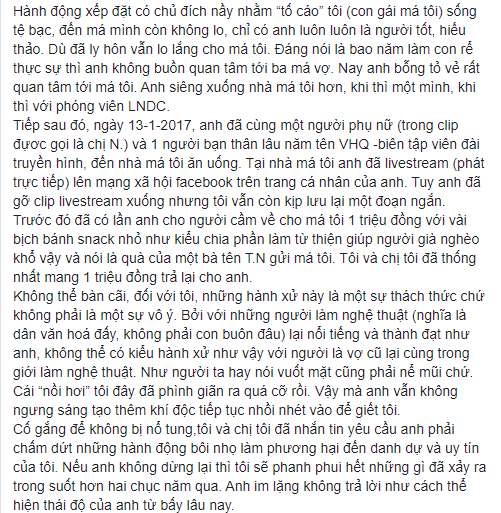 Tưởng đã hồi kết nhưng hoá ra vẫn chưa hết, NS Xuân Hương tiếp tục đăng đàn chuyện MC Thanh Bạch dùng chiêu để hạ bệ danh tiếng mình-7