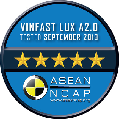 VinFast đạt chứng nhận an toàn Asean Ncap 5 sao cho Lux SA2.0, Lux A2.0-4