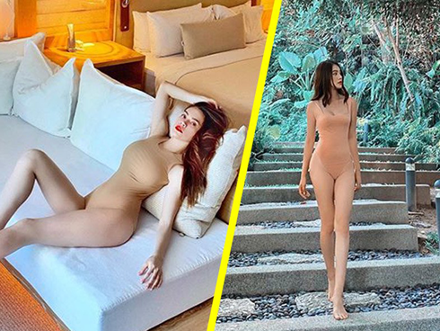 Sau Hồ Hà, đến lượt 'Hoa hậu con nhà giàu' cũng can đảm diện áo tắm nude như khỏa thân