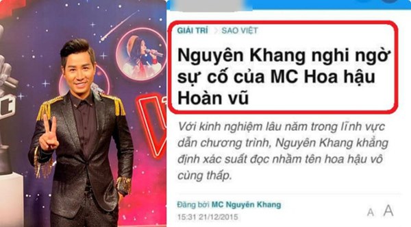 Từng chê bai MC Hoa hậu Hoàn vũ đọc sai kết quả, Nguyên Khang gặp sự cố tương tự và bị chỉ trích không kém-1