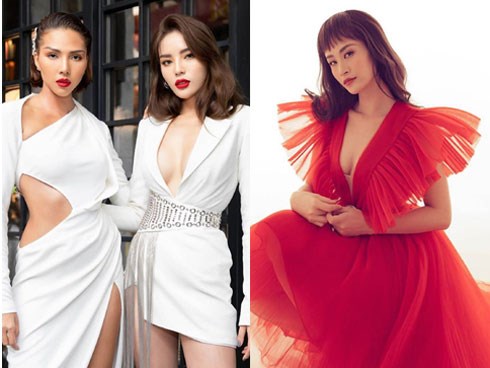 Kỳ Duyên diện mốt không nội y, Đông Nhi thả dáng với váy xẻ ngực