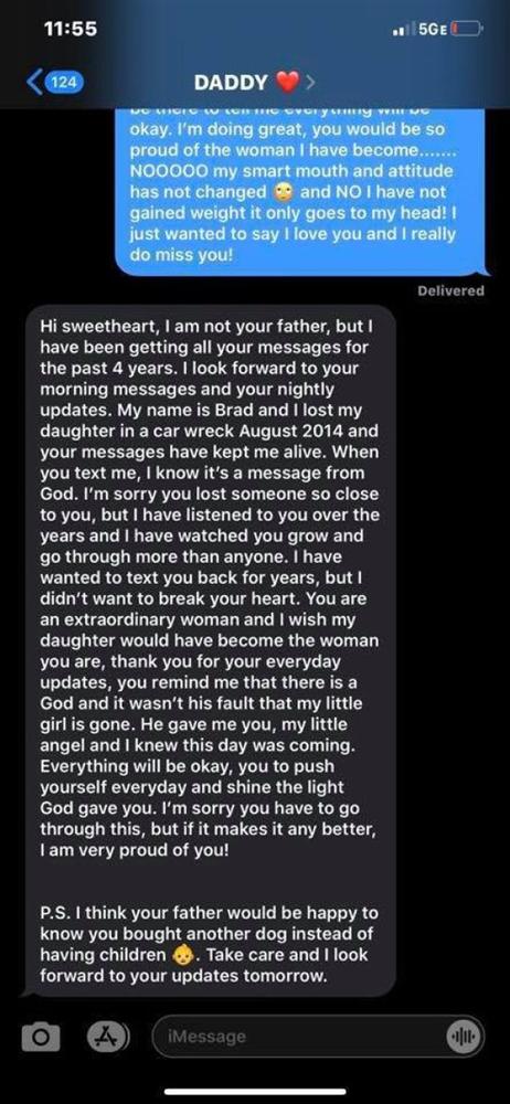 Cô gái nhắn tin cho người cha quá cố suốt 4 năm, bất ngờ nhận được hồi âm-2