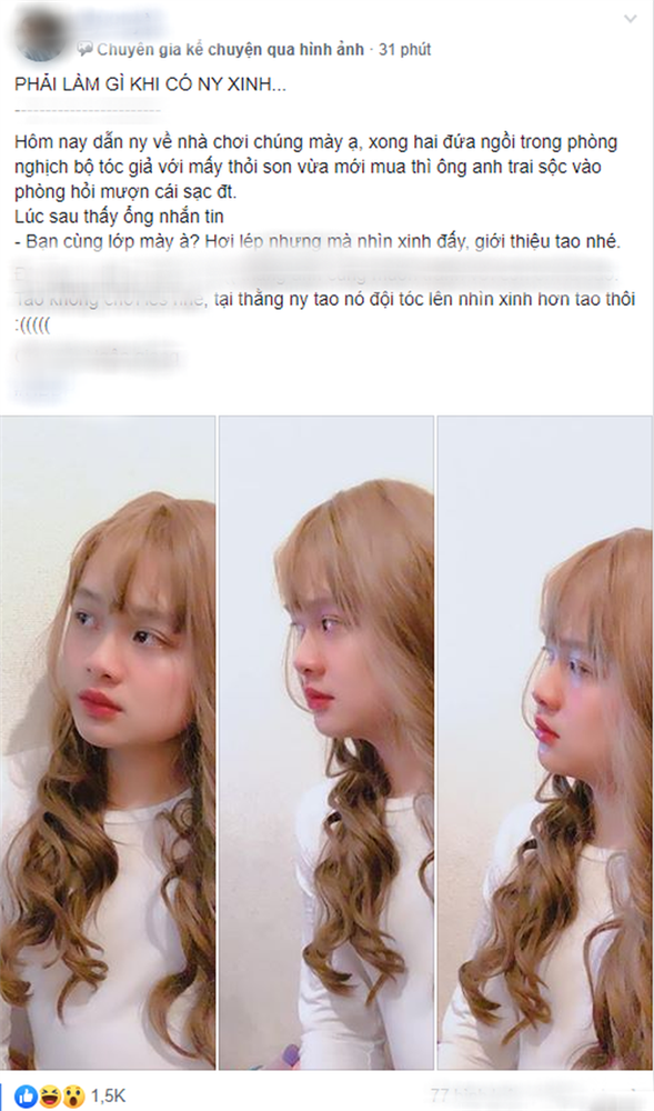 Đem bộ tóc giả của bạn gái ra nghịch, chàng trai khiến dân tình dậy sóng vì nhan sắc ăn đứt hot girl-1