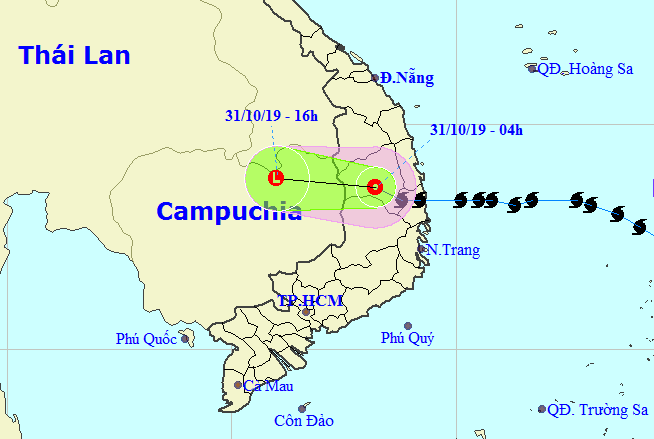 Bão số 5 suy yếu, Trung Bộ mưa lớn-1