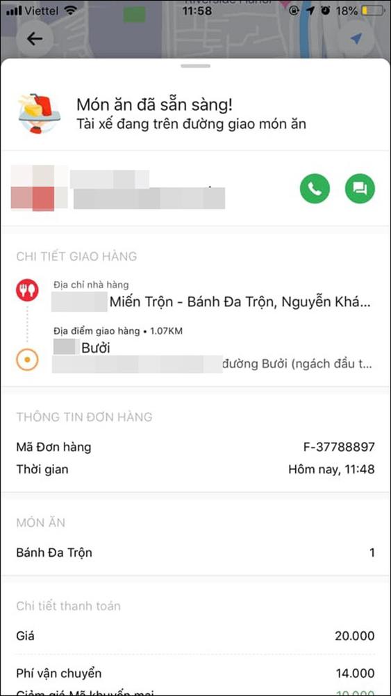 Khách nữ choáng váng, quyết định bom luôn tô bún 20k khi shipper gọi điện cợt nhả: Em yêu xuống lấy hàng cho anh nào-2