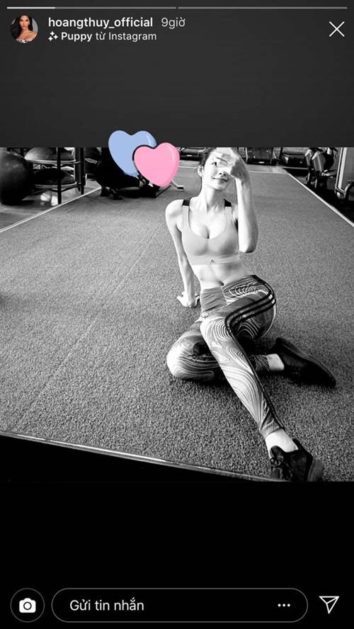 Hoàng Thuỳ khoe bụng phẳng lì và vòng một ngày càng phổng phao trước thềm MU 2019-1