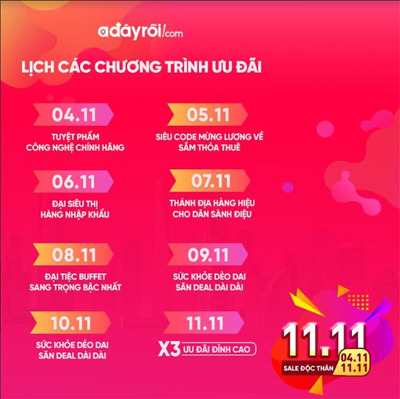 Khuyến mại khủng Adayroi đón Ngày lễ độc thân 11/11-1