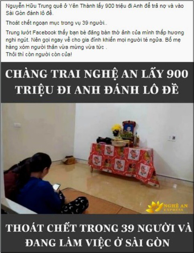 Không có chuyện thanh niên Nghệ An thoát chết vì lấy 900 triệu đi Anh để vào Sài Gòn đánh lô đề-1