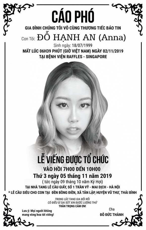 Lễ tang chính thức của con gái đạo diễn Những ngọn nến trong đêm sẽ được tổ chức ở Hà Nội-1