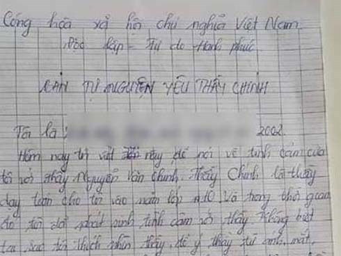 Nữ sinh lớp 10 viết tâm thư “tự nguyện trao thân”, liệu thầy giáo 55 tuổi có thể thoát tội?