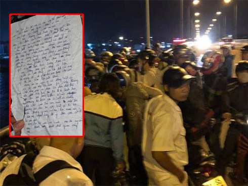 Mẹ ôm con nhỏ nhảy cầu sau khi ăn cháo, để lại lời xin lỗi: Mẹ là người khốn nạn-3