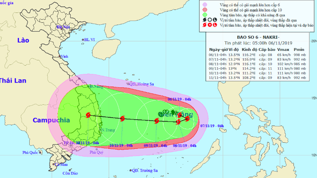 Bão số 6 có đường đi rất dị thường, khả năng giật cấp 13 vào Nam Trung bộ-1