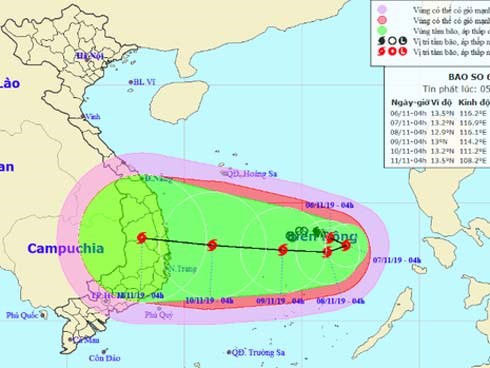 Bão số 6 có đường đi rất dị thường, khả năng giật cấp 13 vào Nam Trung bộ