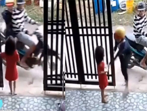 Cướp táo tợn giật túi xách khiến cô gái trẻ ngã văng xuống lòng đường-2