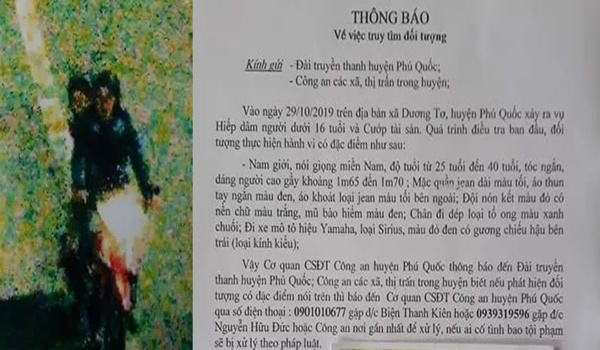 Truy tìm kẻ hiếp dâm bé gái 8 tuổi bán vé số ở Phú Quốc-1