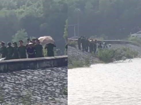 Người bà sát hại cháu đến thực nghiệm hiện trường hành vi xô cháu xuống đập nước