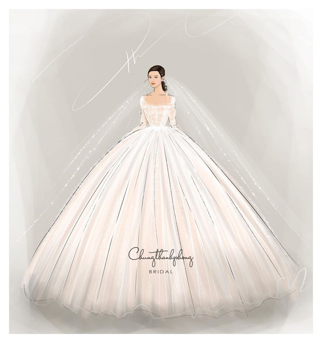 2 mẫu váy cưới chính thức của Đông Nhi vừa được hé lộ: Thiết kế lộng lẫy đẹp tuyệt trần lấy cảm hứng từ công nương Hoàng gia-1