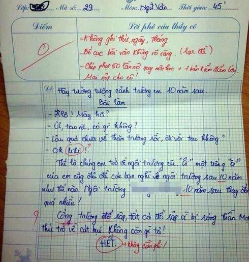 Những bài văn điểm 0, điểm 1 vẫn hút nghìn like: Bố em thấy chân dài là bảo ngon ngon-2