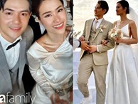Cứ mải chú ý đến cô dâu, chú rể Ông Cao Thắng cũng không kém cạnh thay tới 3 bộ lễ phục